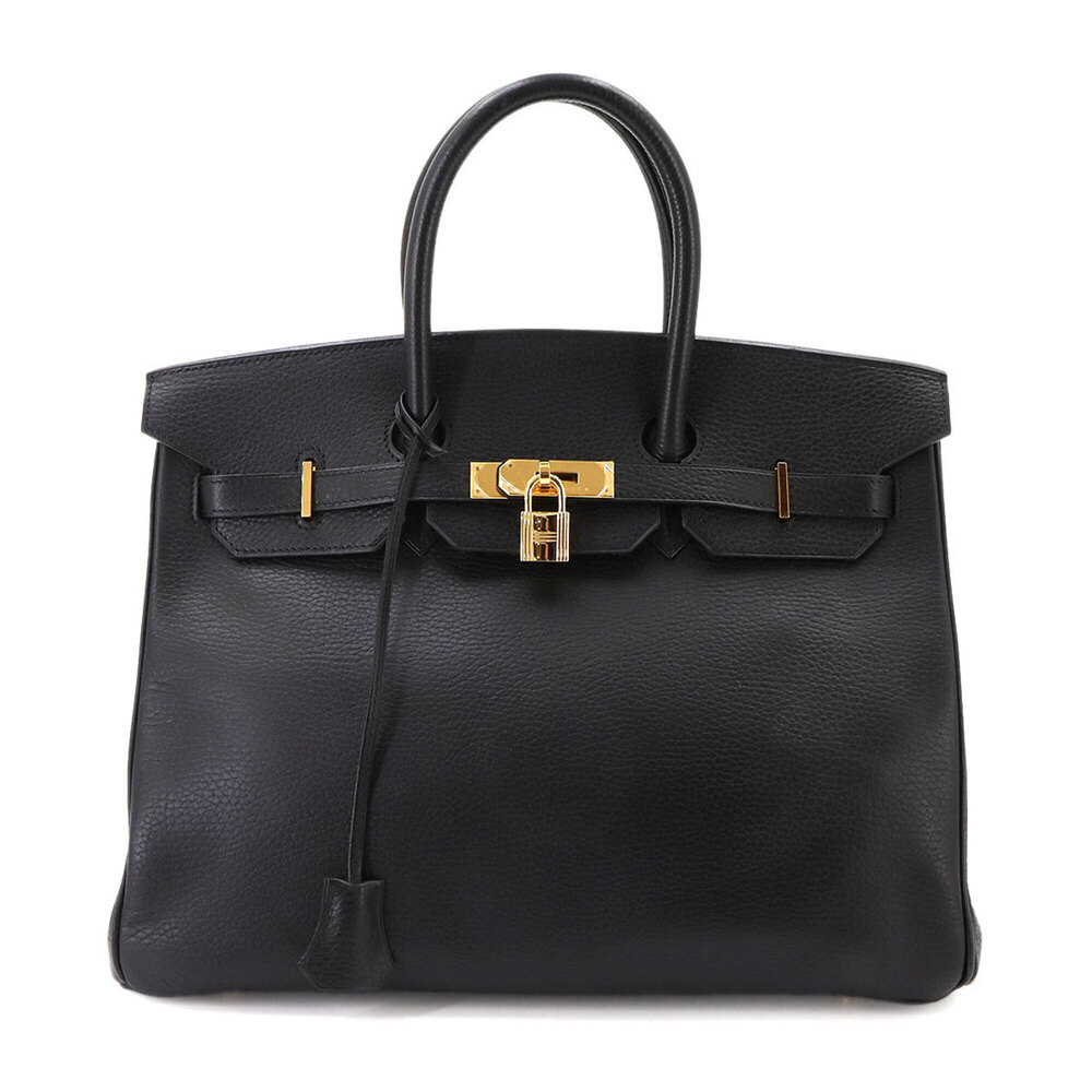 Hermes Birkin 35, Ardennes Black Handbag, □F stamp, Gold Hardware.